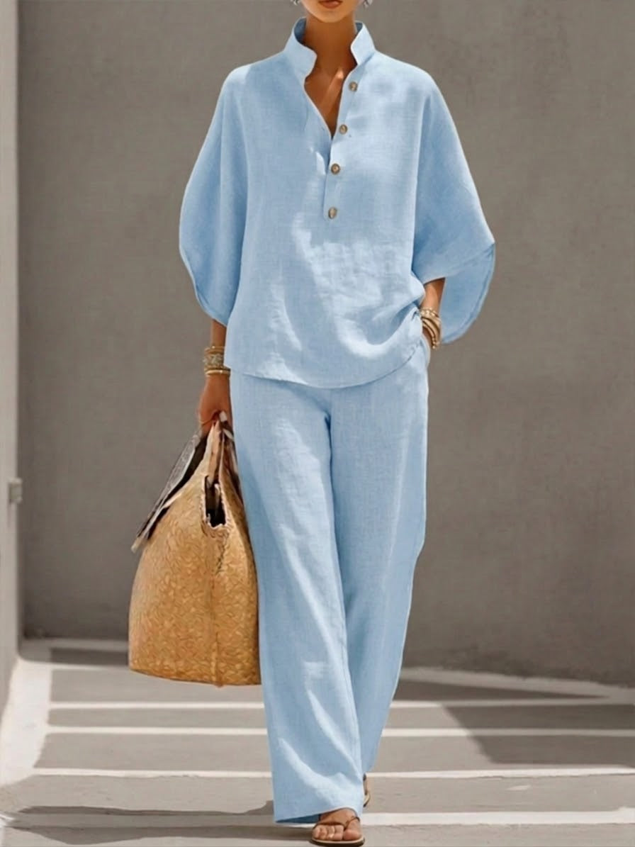 Marianne | Ensemble complet avec manches chauve-souris et pantalon ample