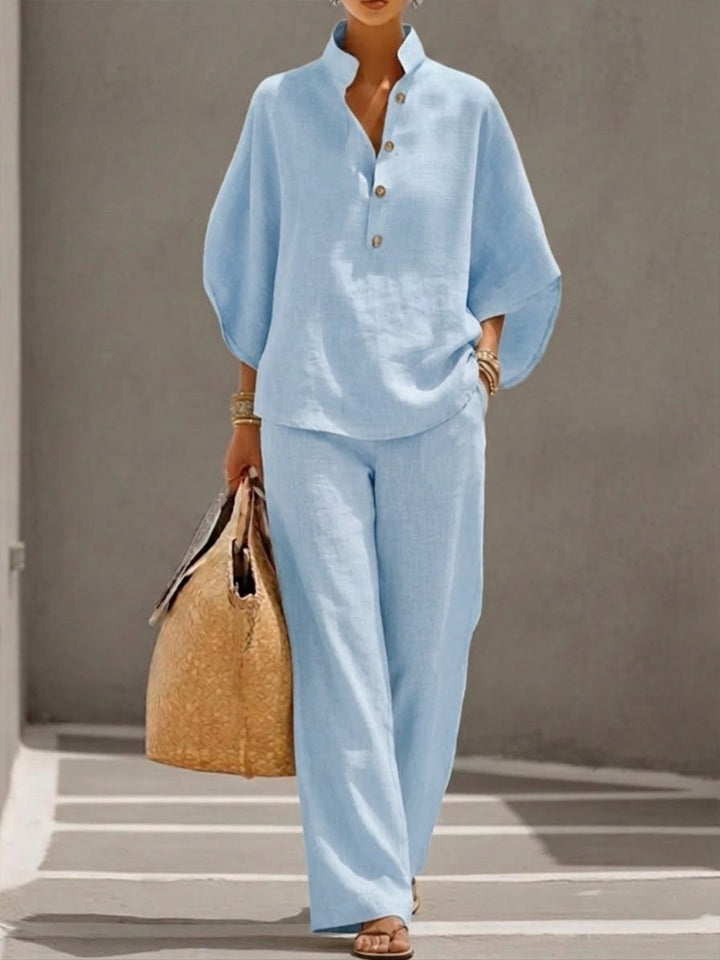 Marianne | Ensemble complet avec manches chauve-souris et pantalon ample
