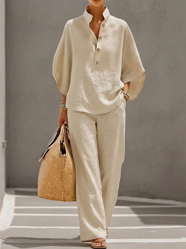 Marianne | Ensemble complet avec manches chauve-souris et pantalon ample