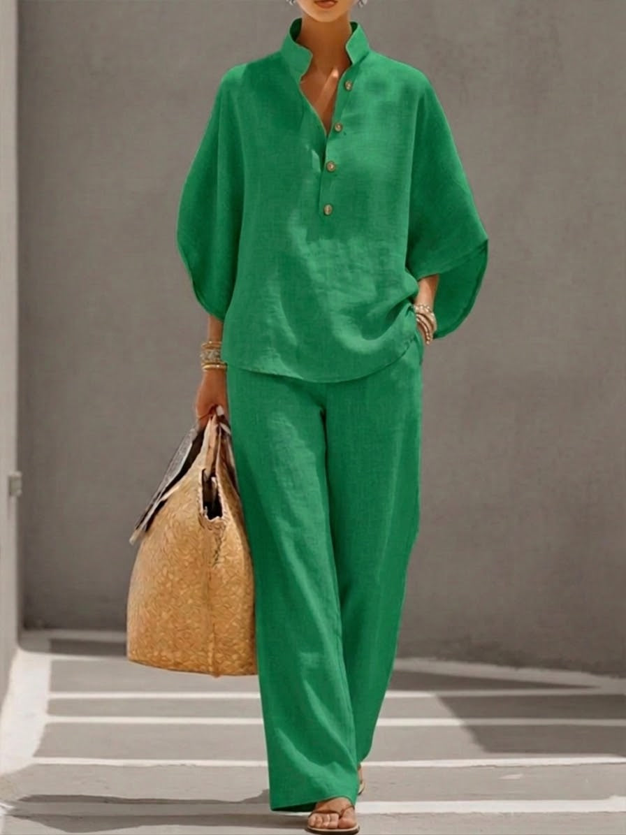 Marianne | Ensemble complet avec manches chauve-souris et pantalon ample